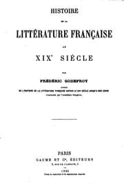 Tapa de Histoire de la littérature française au XIXe siècle