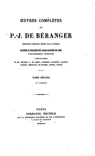 Tapa de Œuvres complètes de P.-J. de Béranger.