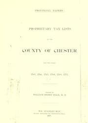 Tapa de Proprietary tax lists of the county of Chester ..