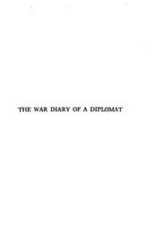 Tapa de The war diary of a diplomat