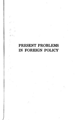 Tapa de Present problems in foreign policy