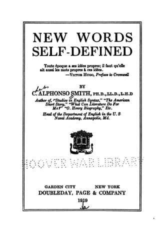 Tapa de New words self-defined