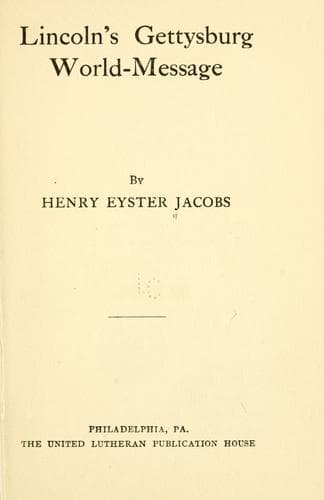 Tapa de Lincoln's Gettysburg world-message
