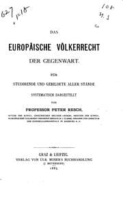 Tapa de Das europäische Völkerrecht der Gegenwart