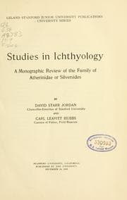 Tapa de Studies in ichthyology