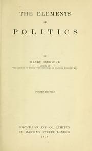 Tapa de The elements of politics