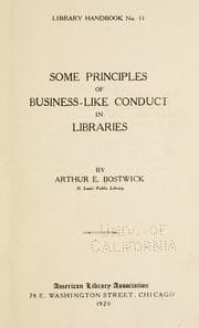 Tapa de Some principles of business-like conduct in libraries