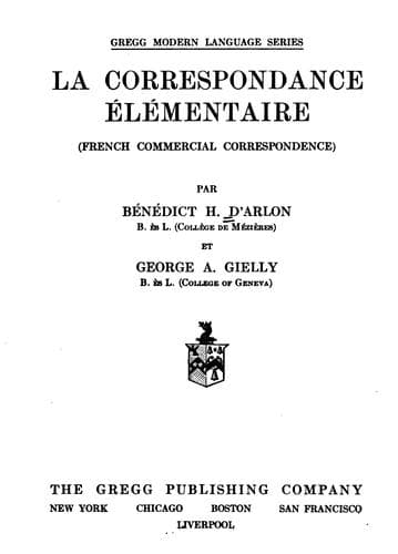 Tapa de La correspondance élémentaire
