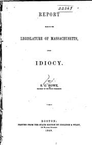 Tapa de Report made to the legislature of Massachussetts, upon idiocy
