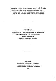 Tapa de Instructions adressées aux délégués américains aux conférences de La Haye et leurs rapports officiels