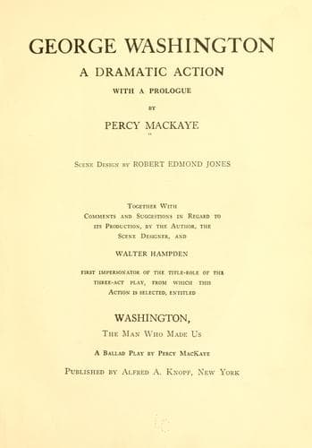 Tapa de George Washington a dramatic action with a prologue
