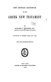 Tapa de The critical handbook of the Greek New Testament