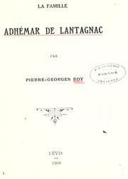 Tapa de La famille Adhémar de Lantagnae