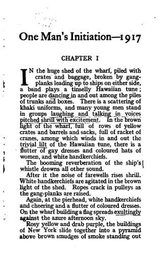 Tapa de One man's initiation--1917