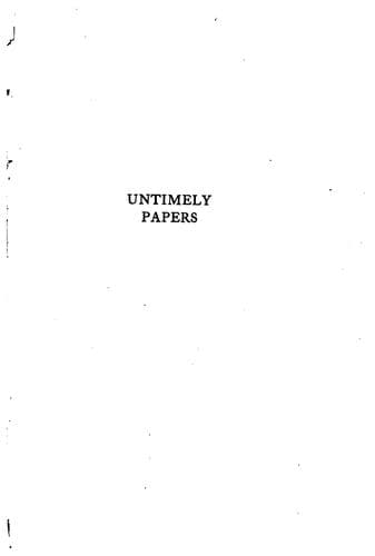 Tapa de Untimely papers