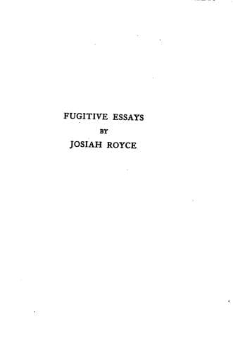 Tapa de Fugitive essays