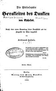 Tapa de Die philosophie Herakleitos des Dunklen von Ephesus