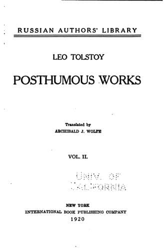 Tapa de ... Posthumous works
