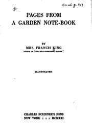 Tapa de Pages from a garden note-book