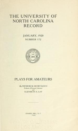 Tapa de Plays for amateurs