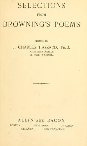 Tapa de Selections from Browning's poems