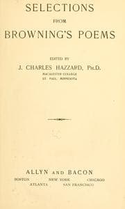 Tapa de Selections from Browning's poems