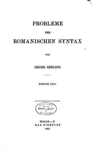 Tapa de Probleme der romanischen Syntax