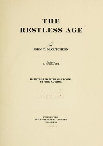 Tapa de The restless age