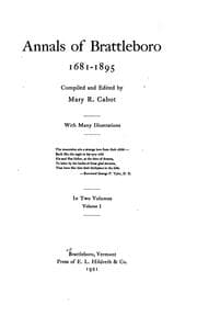 Tapa de Annals of Brattleboro, 1681-1895