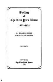 Tapa de History of the New York times, 1851-1921