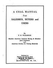 Tapa de A coal manual for salesmen, buyers and users