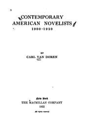 Tapa de Contemporary American novelists, 1900-1920