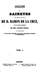 Tapa de Coleccion de sainetes