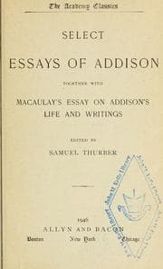 Tapa de Select essays of Addison
