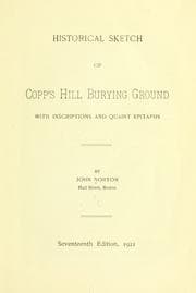 Tapa de Historical sketch of Copp's Hill burying ground