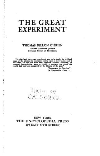 Tapa de The great experiment