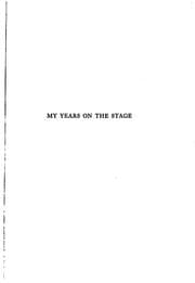Tapa de My years on the stage