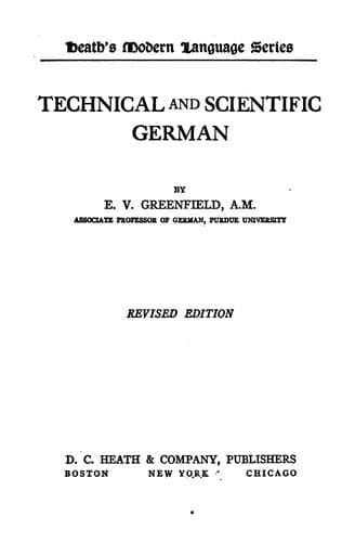 Tapa de Technical and scientific German