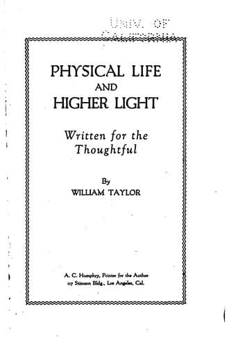 Tapa de Physical life and higher light