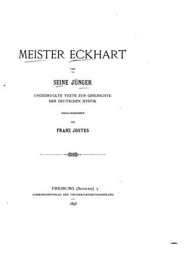 Tapa de Meister Eckhart und seine Jünger
