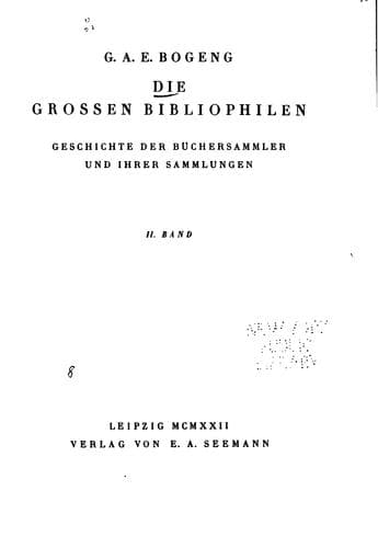 Tapa de Die grossen bibliophilen