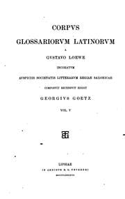 Tapa de Corpus glossariorum latinorum