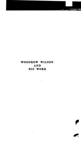 Tapa de Woodrow Wilson and his work.