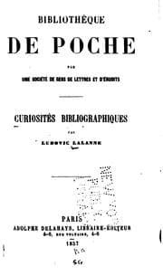 Tapa de Curiosités bibliographiques