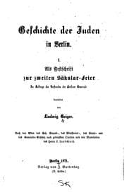Tapa de Geschichte der Juden in Berlin ..