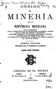 Tapa de Código de minería de la República mexicana