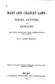 Tapa de Mary and Charles Lamb: poems, letters, and remains: now first collected, with reminiscences and notes
