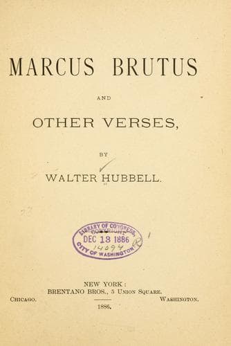 Tapa de Marcus Brutus and other verses