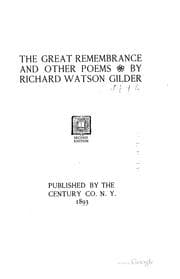 Tapa de The great remembrance, and other poems