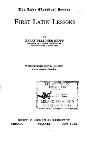 Tapa de First Latin lessons